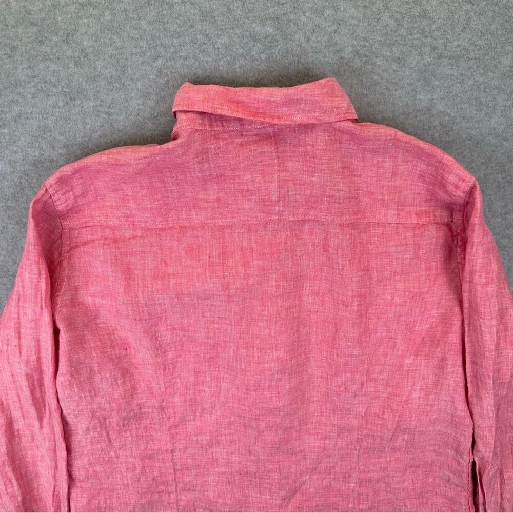 Brooks Brothers 346 Red Long Sleeve Button Up Shirt 100% Linen Womens Size 14 - Picture 7 of 13